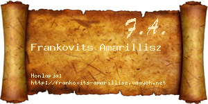 Frankovits Amarillisz névjegykártya